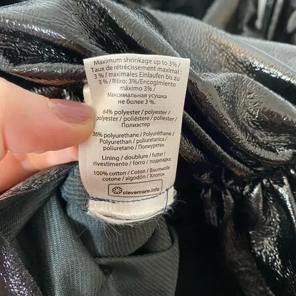 ROTATE BIRGER CHRISTENSEN Black Phoebe Vinyl Off Shoulder Mini Dress - Picture 7 of 10